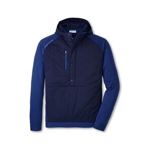 NEW Peter Millar Weld Half Snap Hoodie Mens Small Crown Sport Golf 4-Way Stretch